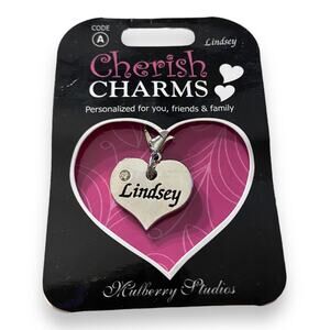 Cherish Charms LINDSEY Name‎ Bracelet Charm Silvertone Silver Tone NEW